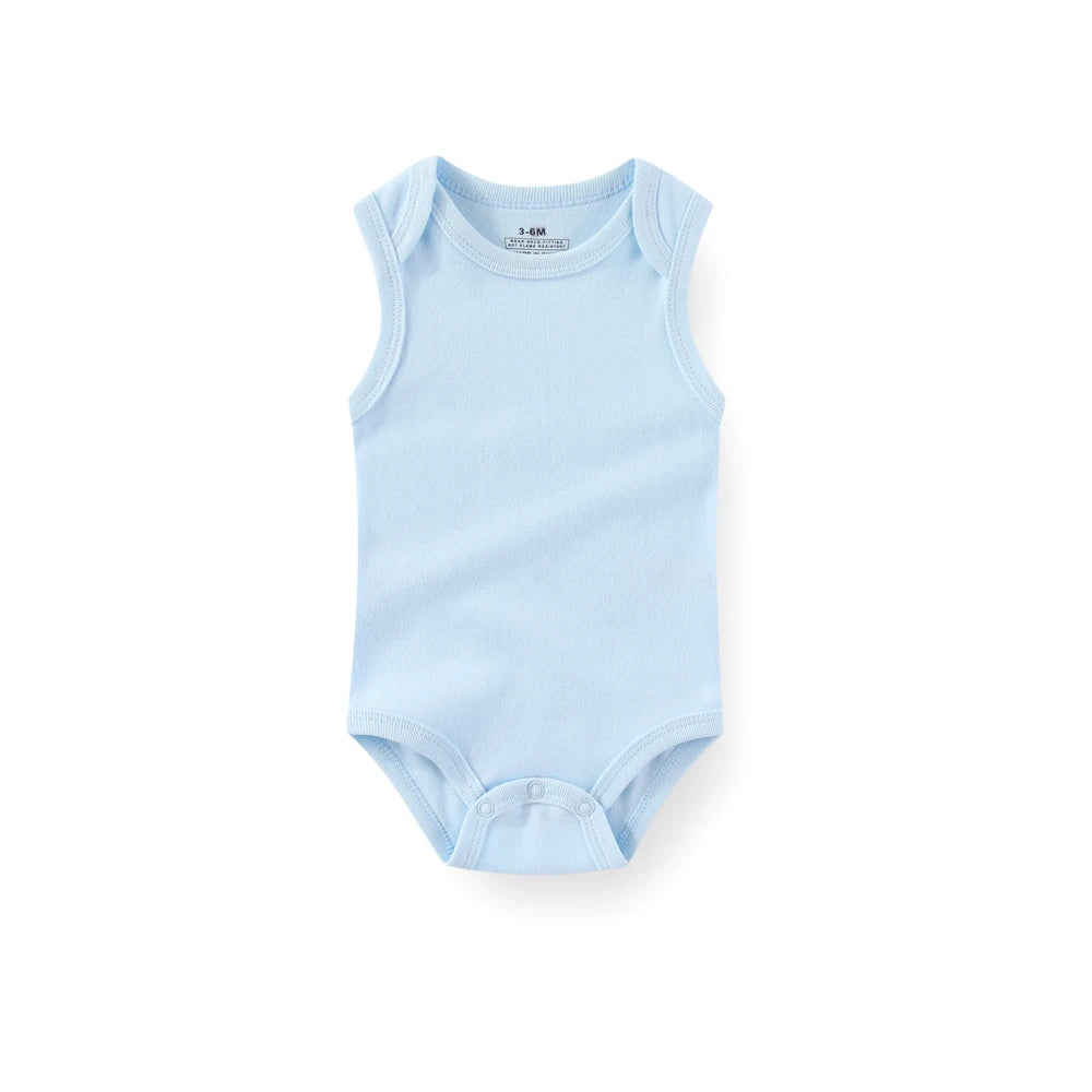 1/3 Pieces Solid Color Sleeveless baby Unisex bodysuits Cotton Newborn Boy Girl Onesies  Summer Infant Clothes