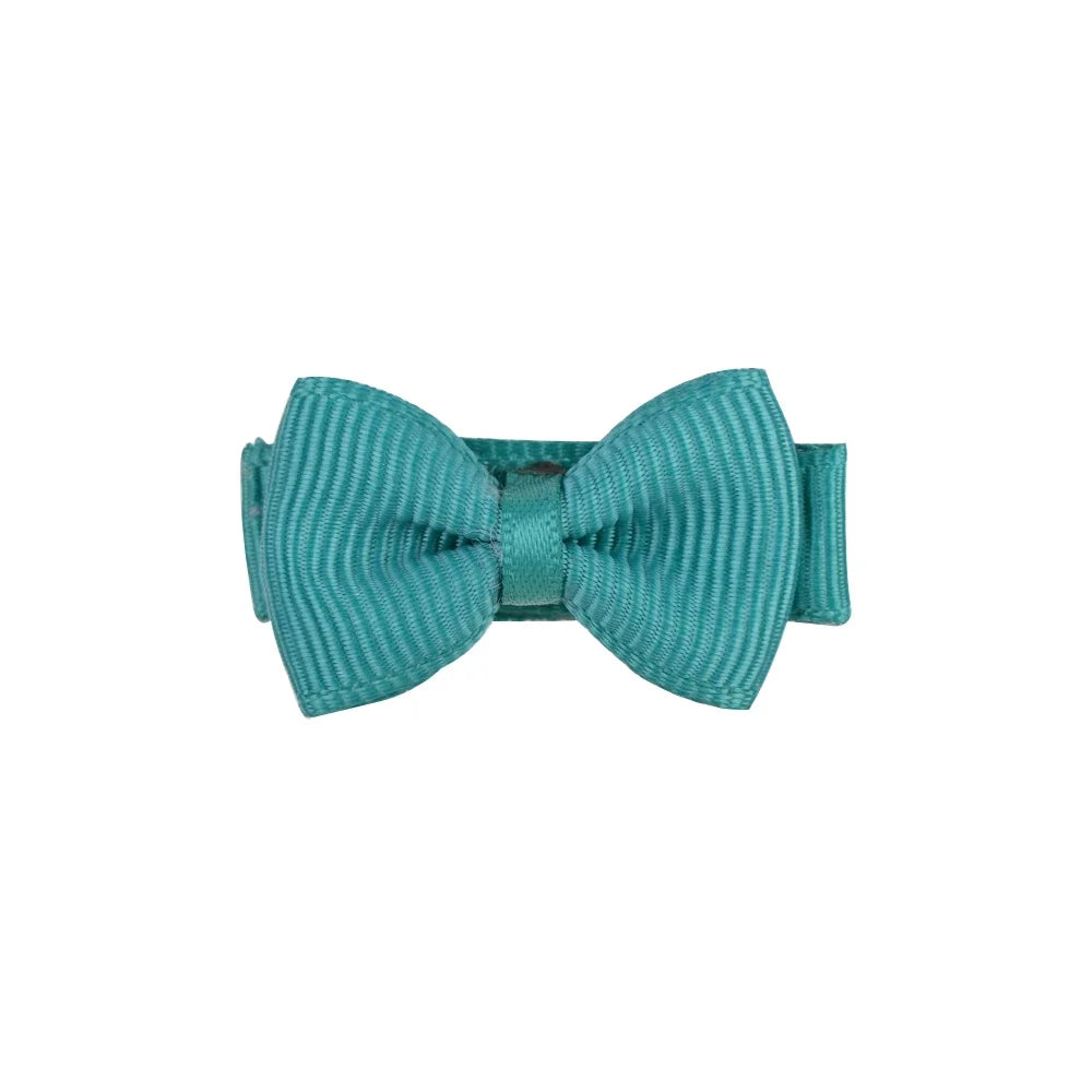 1.2 Inches Solid Colors Mini Hair Bows With Clip For Kids Girls Hairgrips Ribbon Covered Safety Bows Headwear Hair Accessories