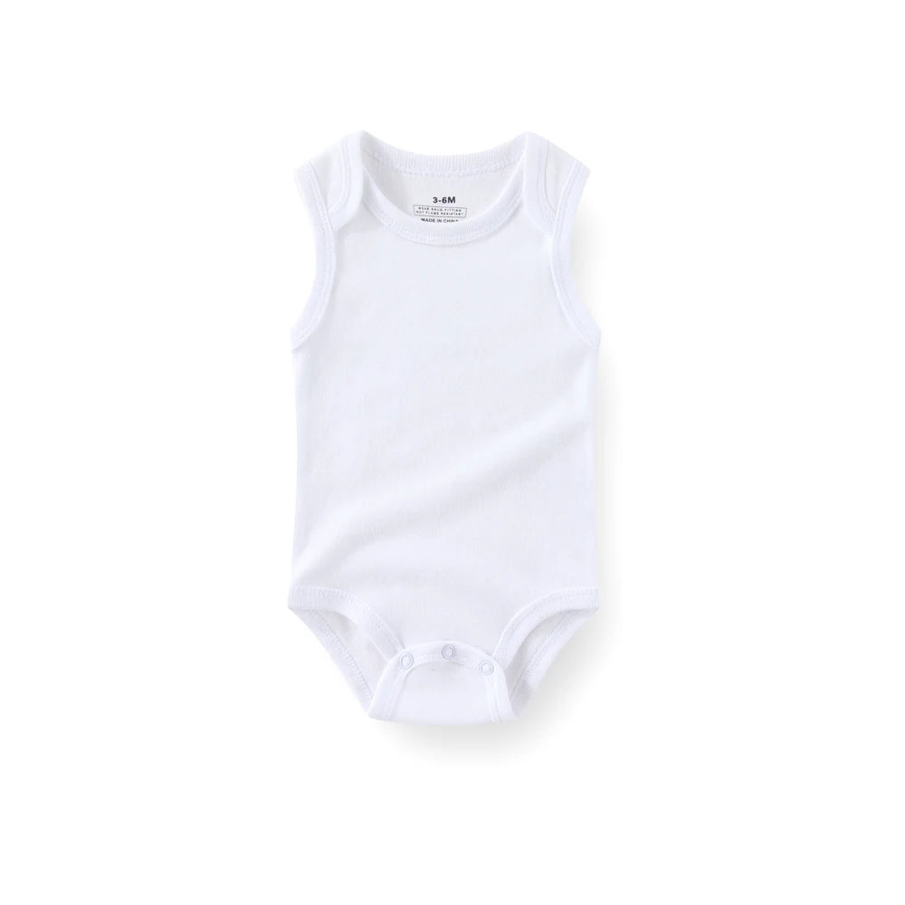 1/3 Pieces Solid Color Sleeveless baby Unisex bodysuits Cotton Newborn Boy Girl Onesies  Summer Infant Clothes