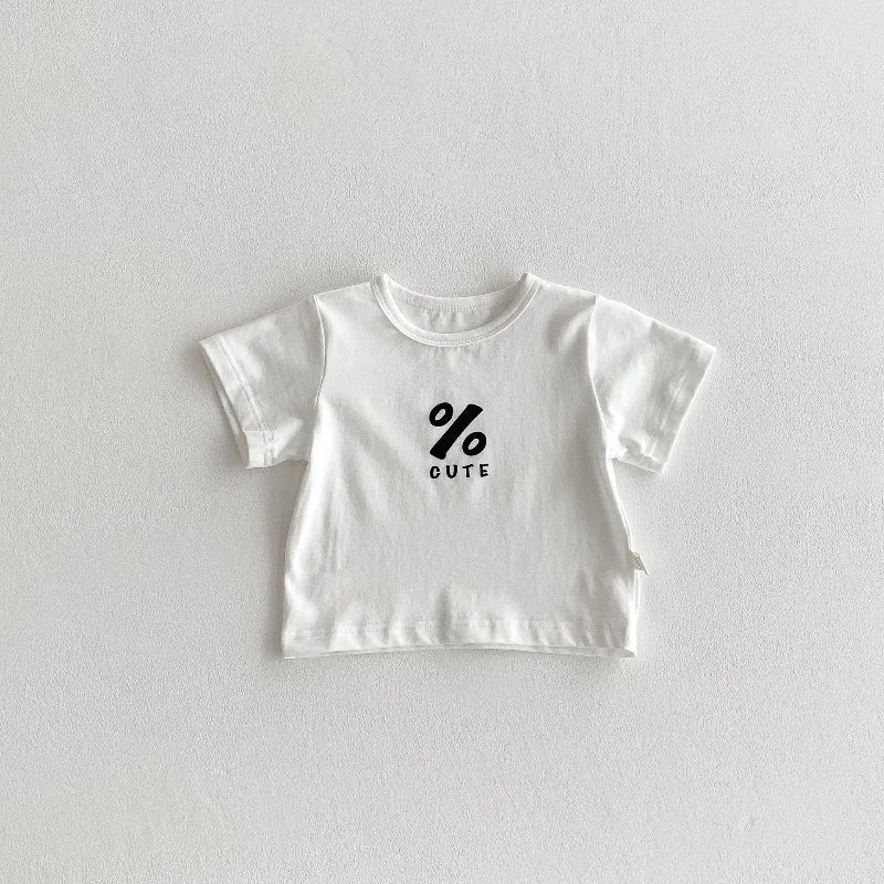 ZOETOPKID Newborn Solid Overalls Boy Girl Infant Casual Striped Short Sleeves T-shirt Baby Cotton Summer Clothe Set