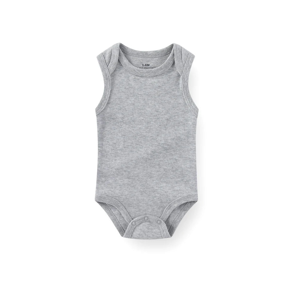 1/3 Pieces Solid Color Sleeveless baby Unisex bodysuits Cotton Newborn Boy Girl Onesies  Summer Infant Clothes