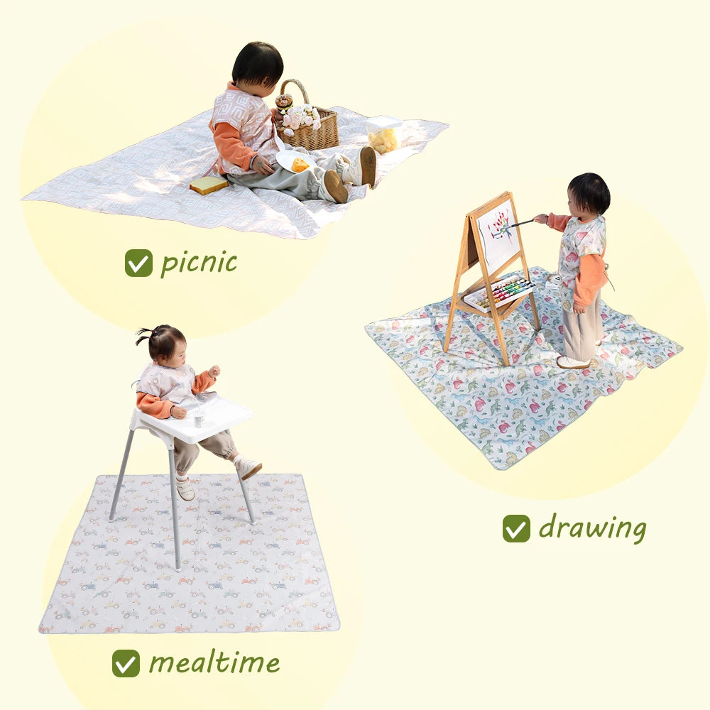 Elinfant 1 Pc Baby High Chair Splat Mat Portable Baby Dining Chair Mat Waterproof Spill Mat Anti-Slip Floor Protector Splash Mat