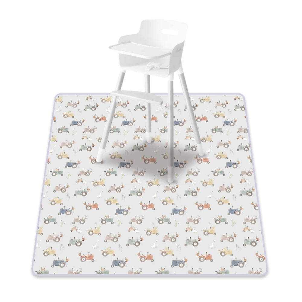 Elinfant 1 Pc Baby High Chair Splat Mat Portable Baby Dining Chair Mat Waterproof Spill Mat Anti-Slip Floor Protector Splash Mat