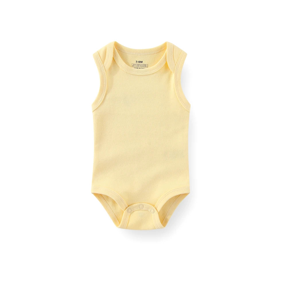 1/3 Pieces Solid Color Sleeveless baby Unisex bodysuits Cotton Newborn Boy Girl Onesies  Summer Infant Clothes